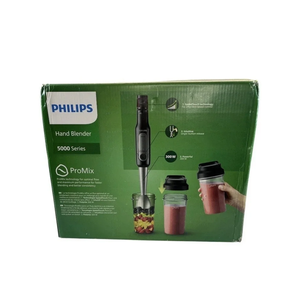 Philips 5000 Series Handheld Blender Set 300W Stainless Steel Whisk Chopper Cup